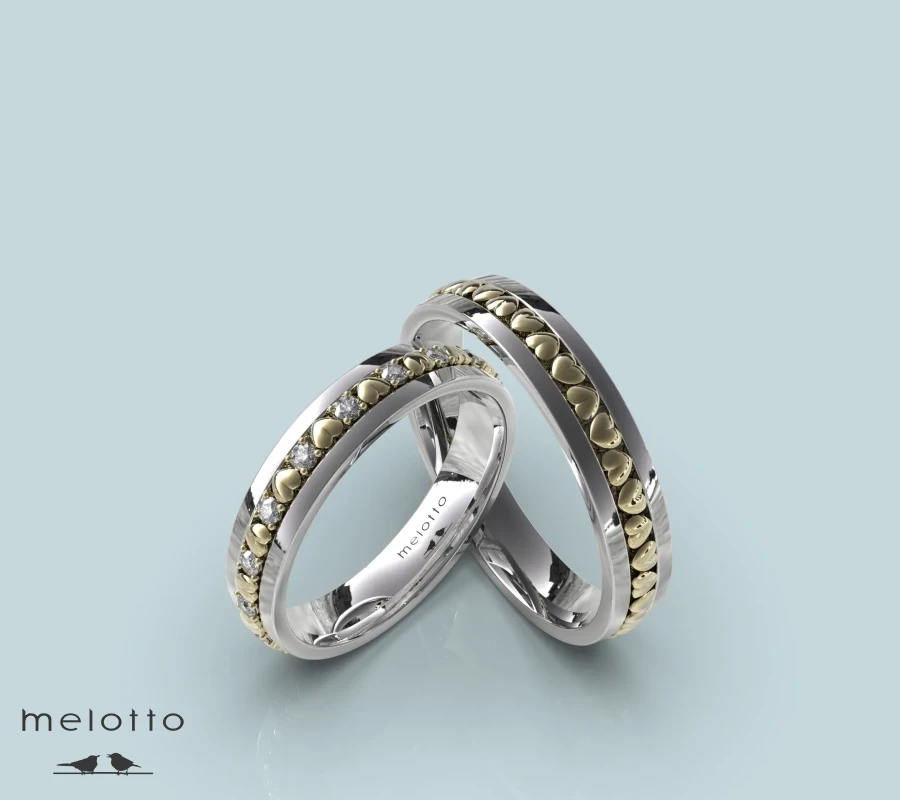 Обручальные кольца «Сердце» с бриллиантами