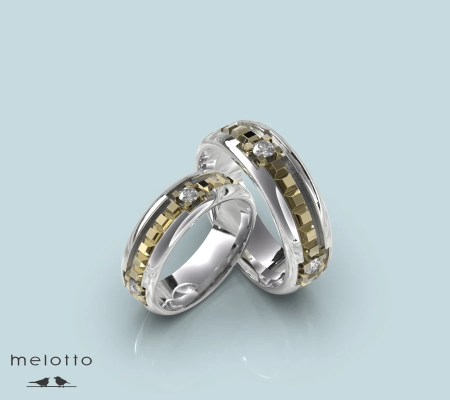 Обручальные кольца в виде шестеренки