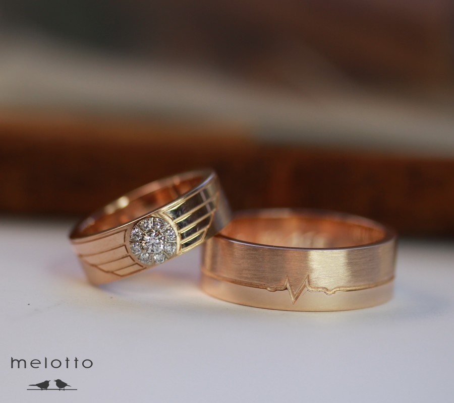 Обручальные кольца «Cardiac rhythm»