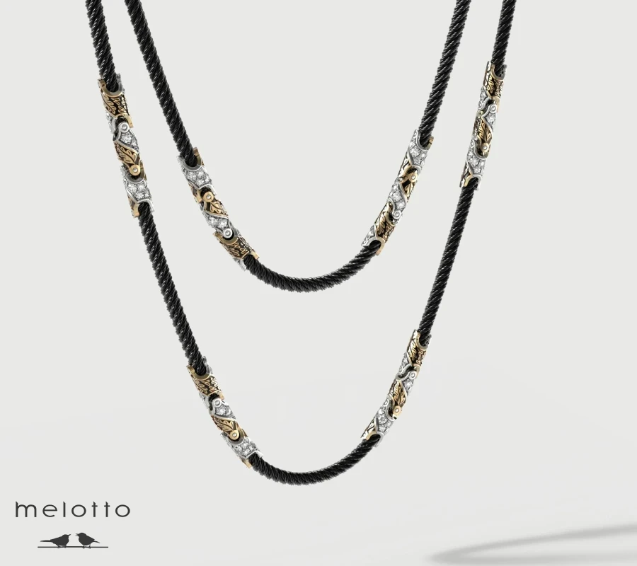 Мужской шнурок с золотыми вставками