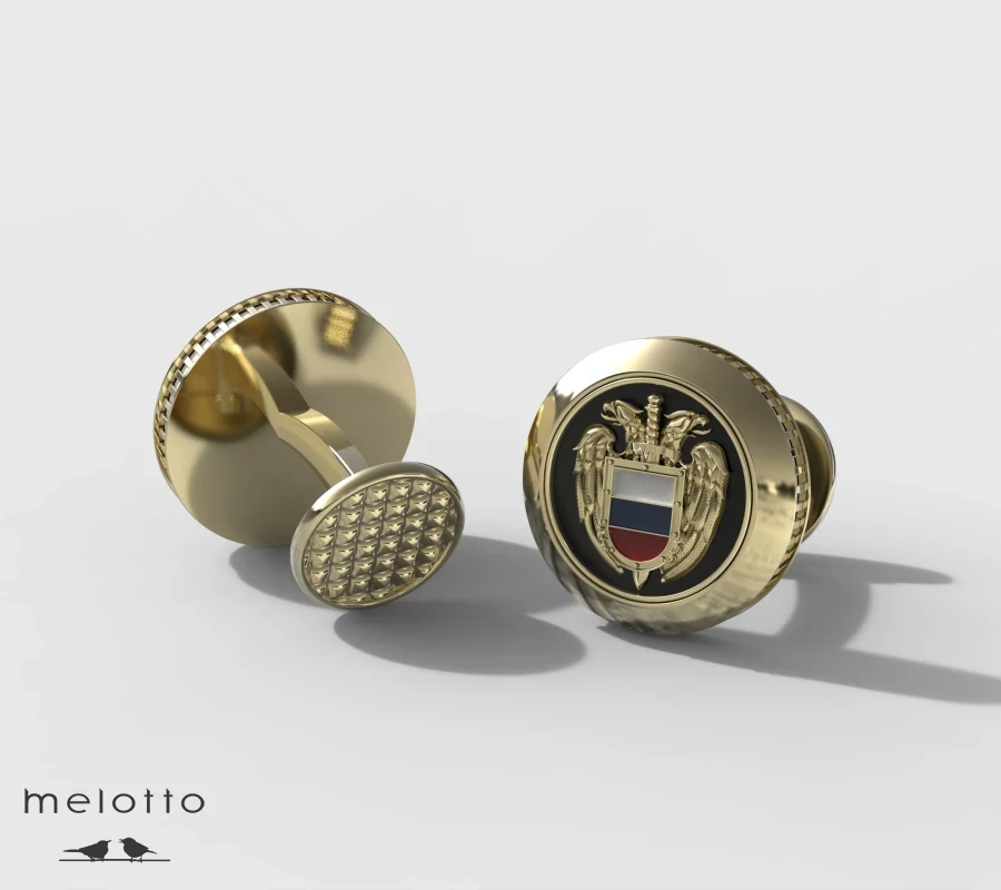 Запонки из золота с гербом спецслужб России