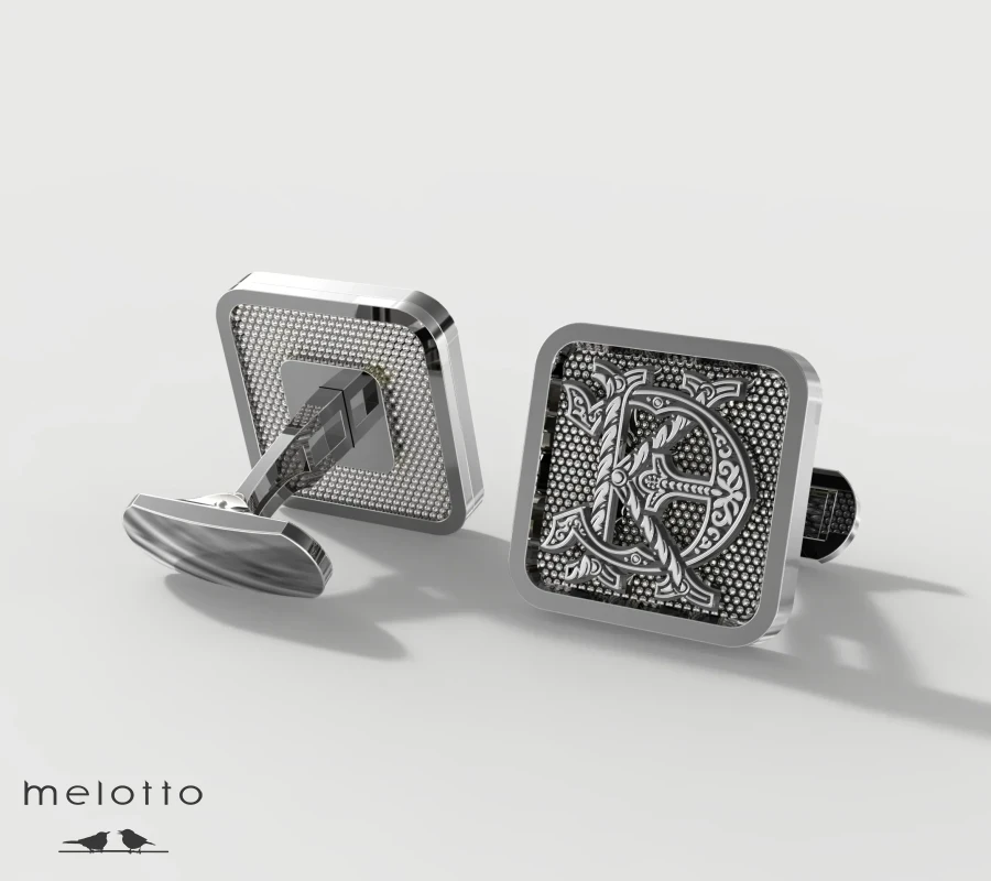 Золотые запонки с винтажной монограммой