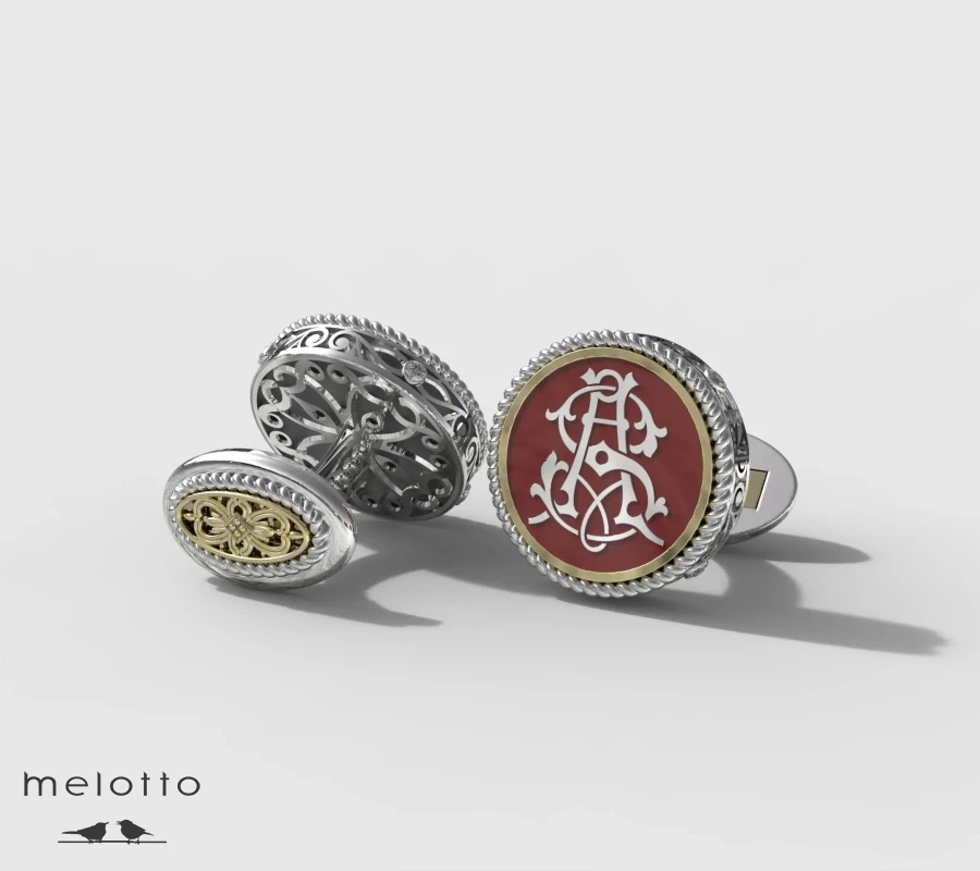 Винтажные запонки из золота с инициалами