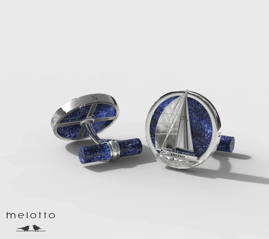 Запонки из золота с лазуритом