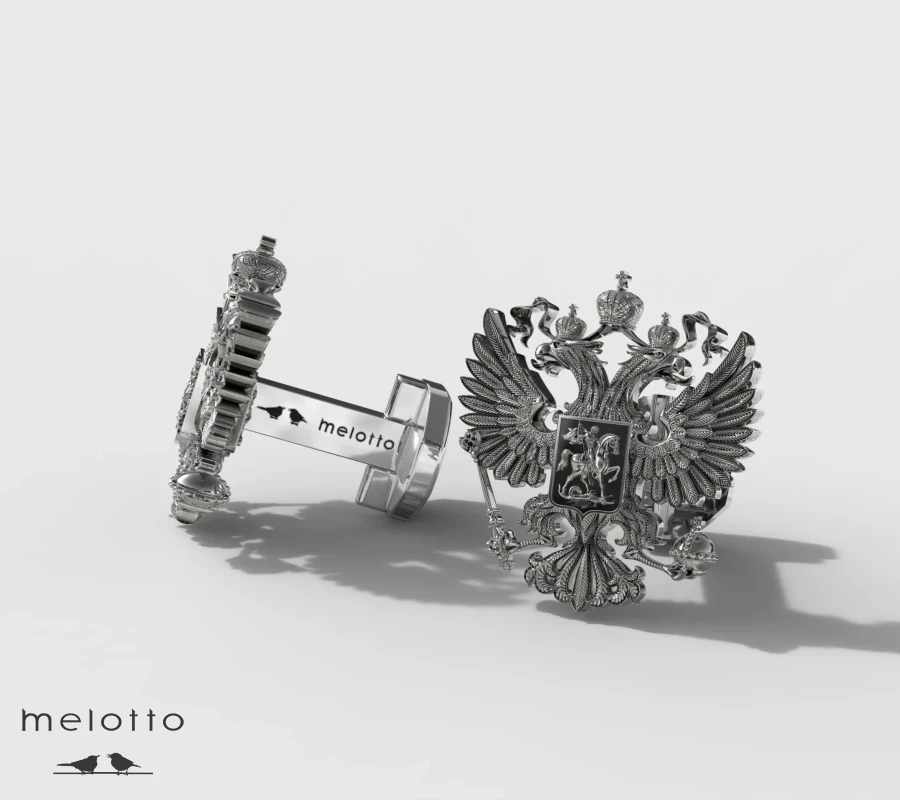 Запонки из золота Герб России