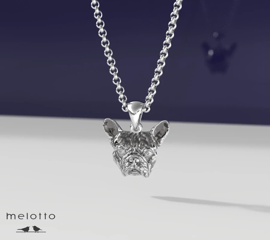 Мужской золотой кулон Бульдог