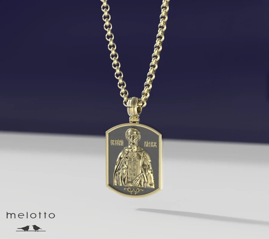 Мужской кулон Сергий Радонежский