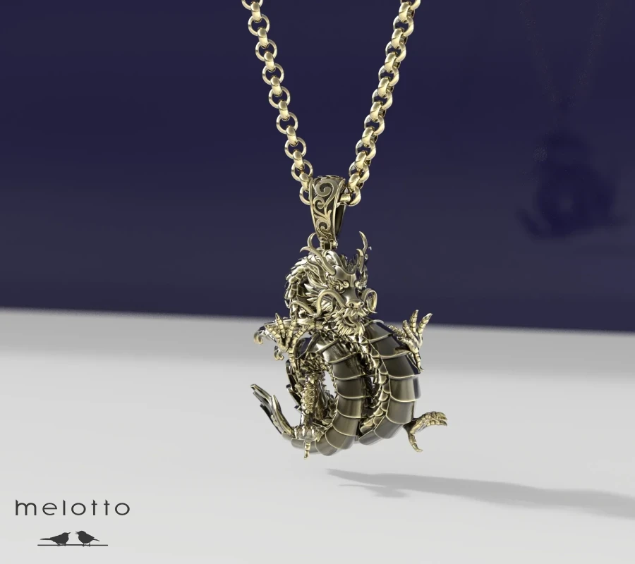 Мужской кулон Дракон