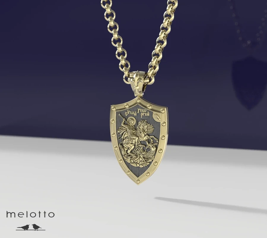 Мужской кулон Георгий Победоносец