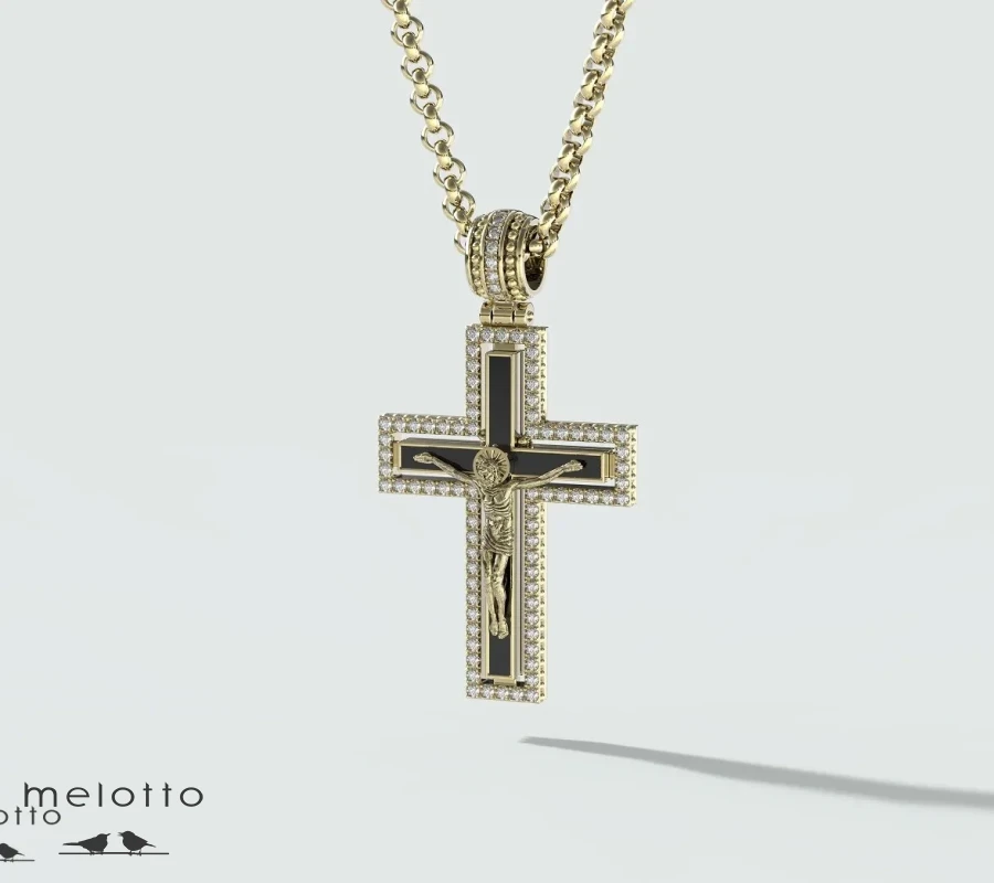 Золотой крест с бриллиантами