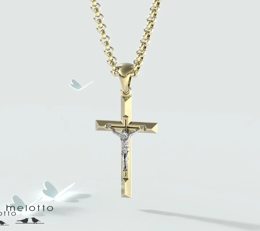 Православный золотой крест прямой формы