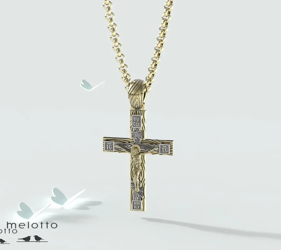 Мужской золотой крест