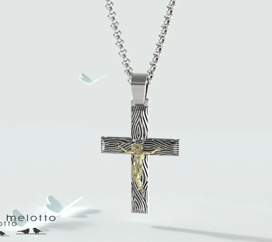 Золотой крест с структурой дерева