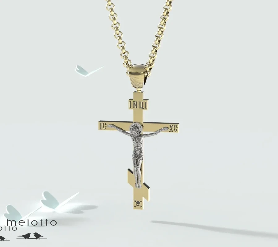 Золотой крестик простой формы