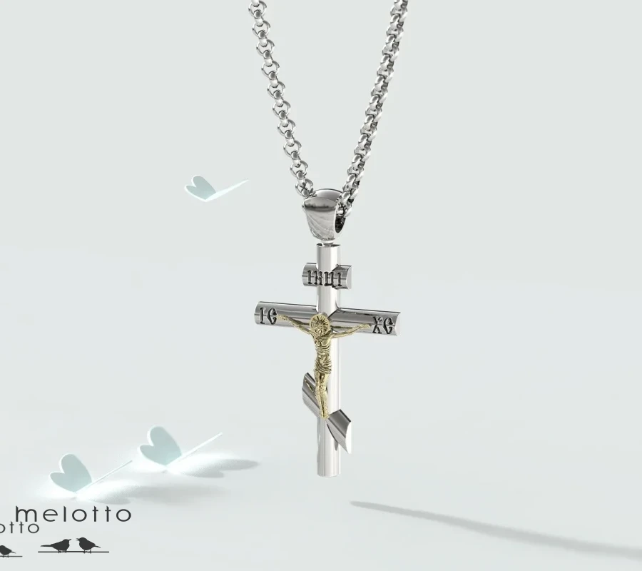 Классический нательный золотой крест