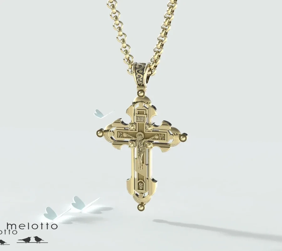 Мужской массивный золотой крест