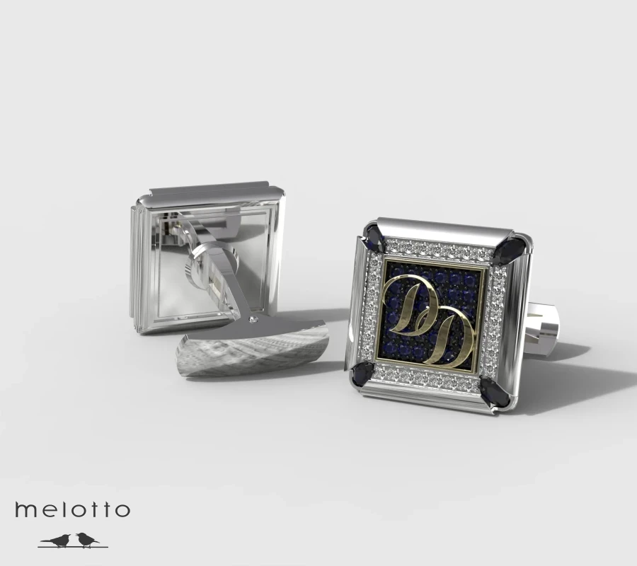 Квадратные золотые запонки