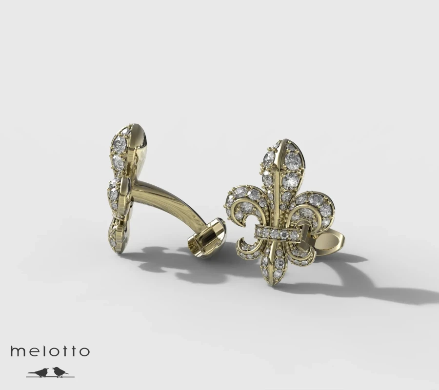 Золотые запонки Лилия