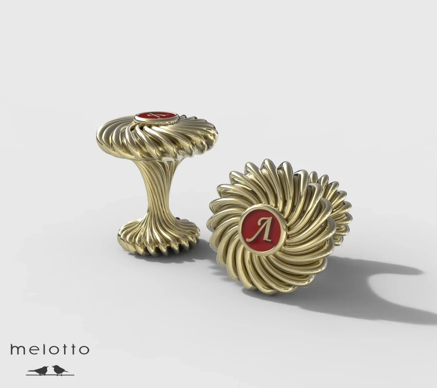 Круглые золотые запонки