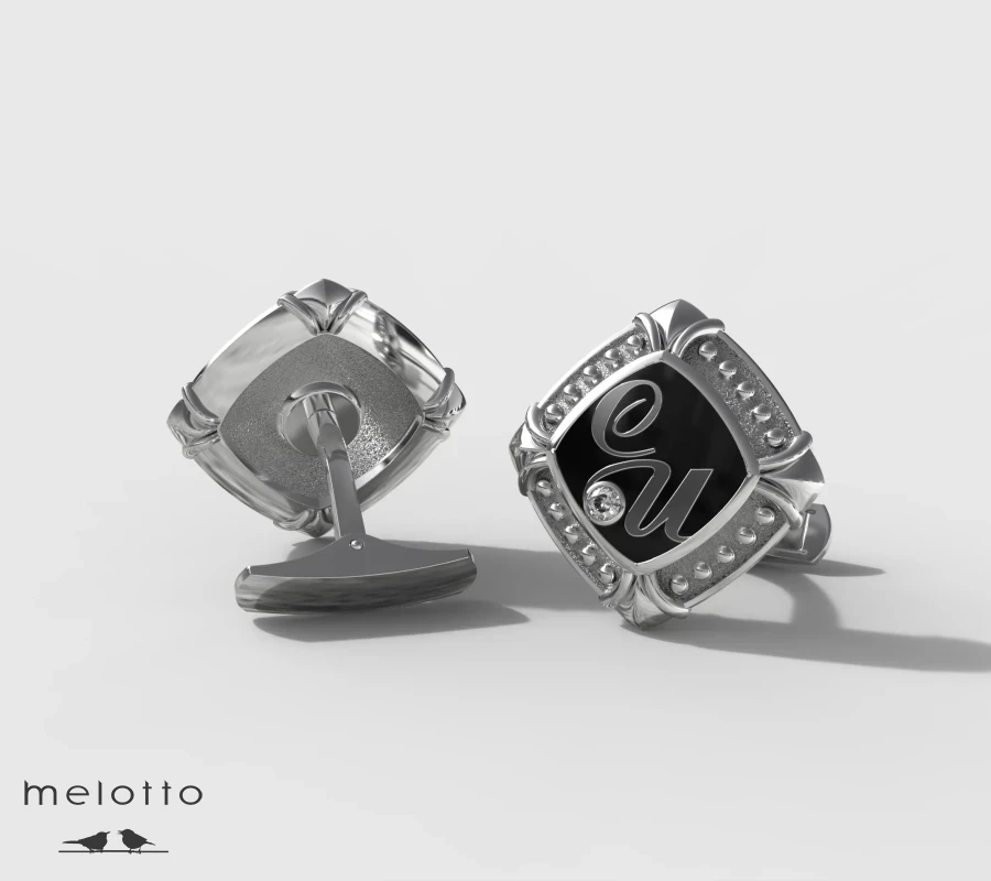 Ромбовидные золотые запонки