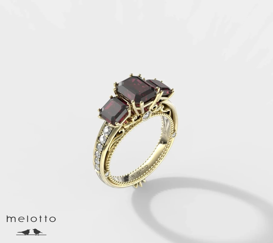 Женское кольцо «Ensemble de rubis»