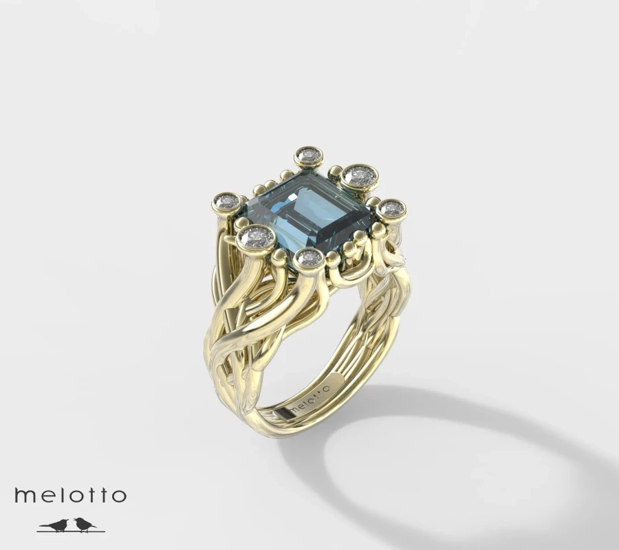 Женское кольцо с Лондон-топазом