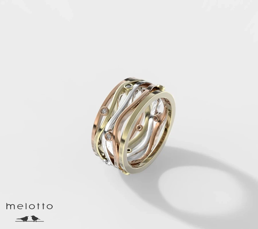 Женское кольцо «Trinity waves»