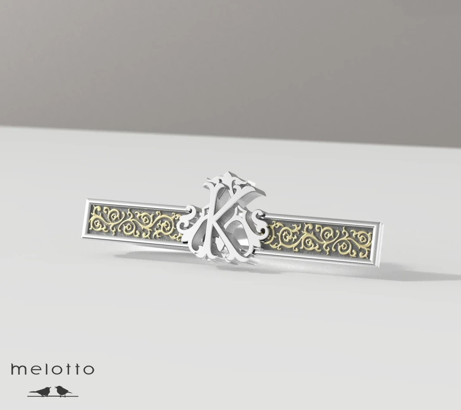 Зажим для галстука с монограммой