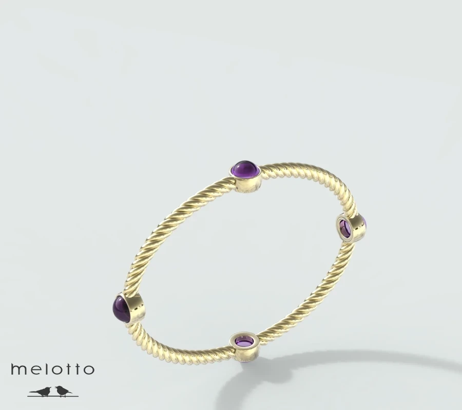 Браслет с аметистами