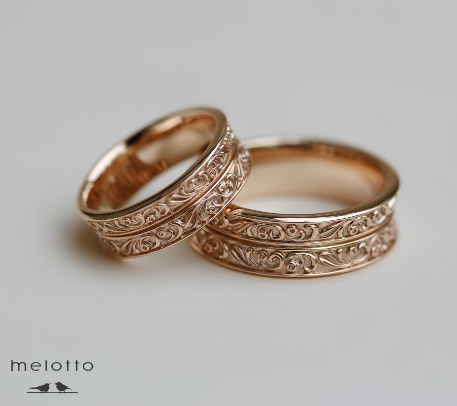 Широкие обручальные кольца с ажуром