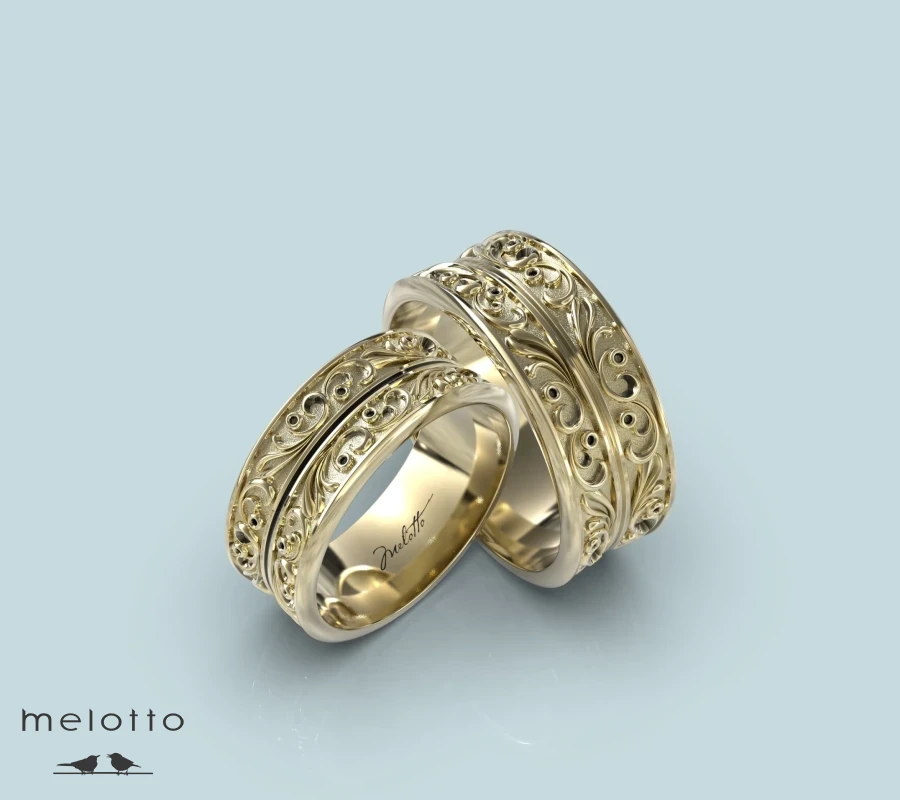 Широкие обручальные кольца с ажуром