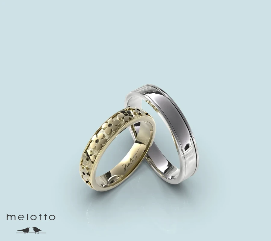 Обручальные кольца «Два кольца-Два цвета»