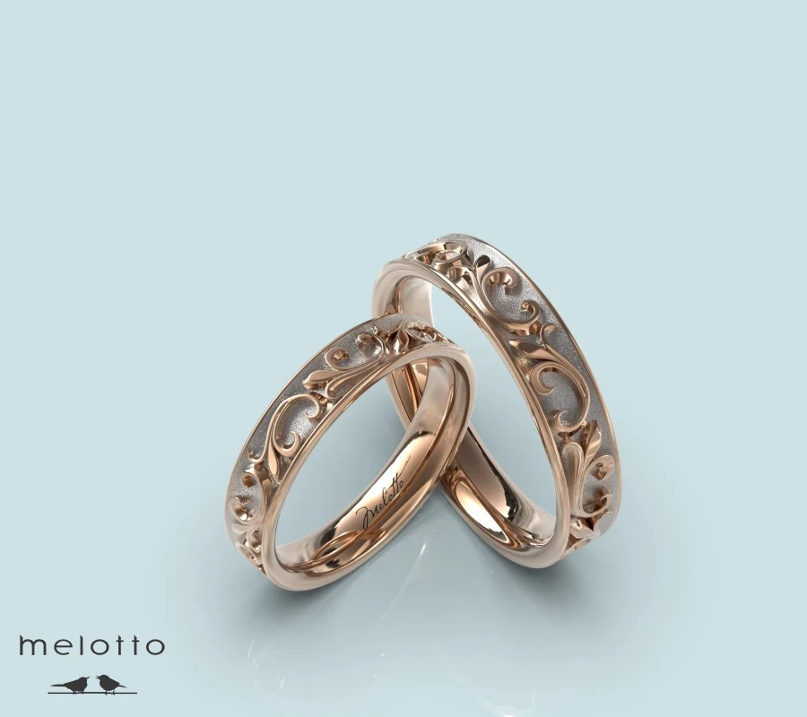 Вогнутые обручальные кольца с узорами