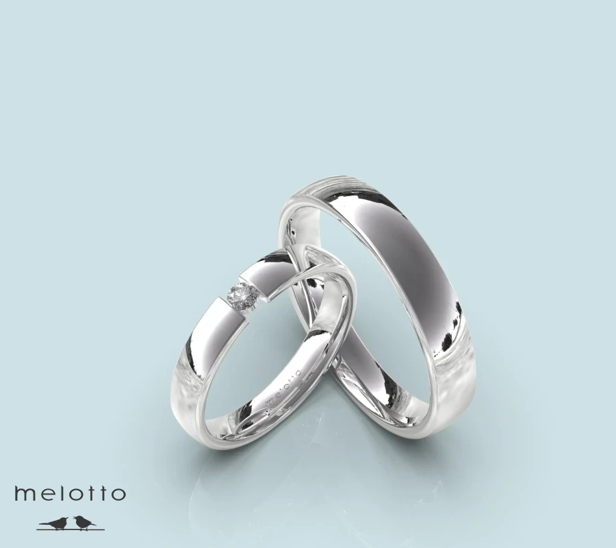 Обручальная пара из белого золота
