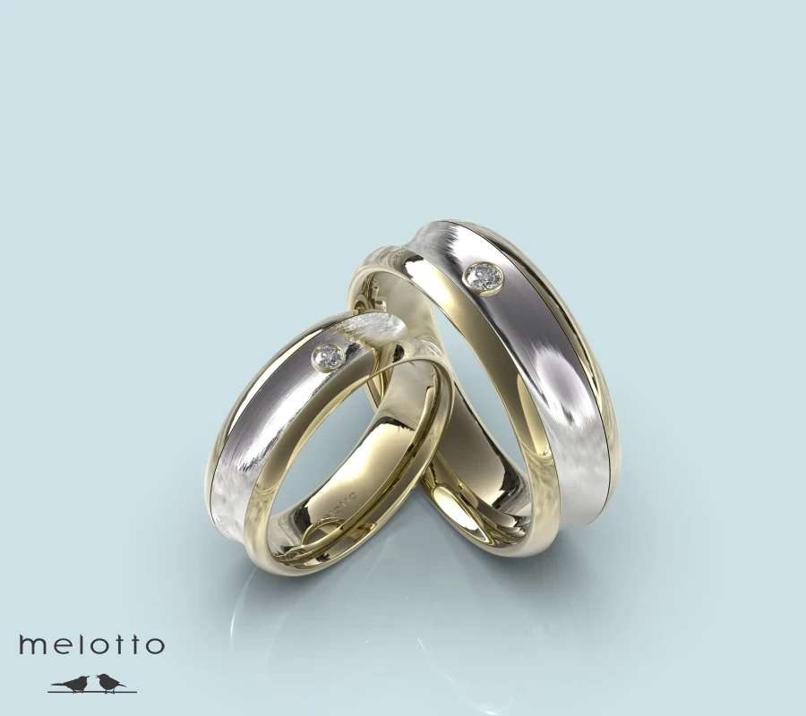 Вогнутые обручальные кольца с камнями