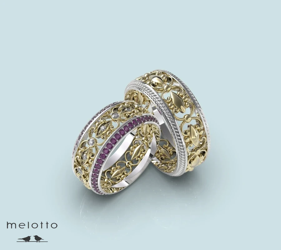 Обручальные кольца «Два цвета»