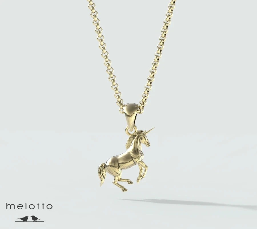 Подвеска золотая «Единорог»