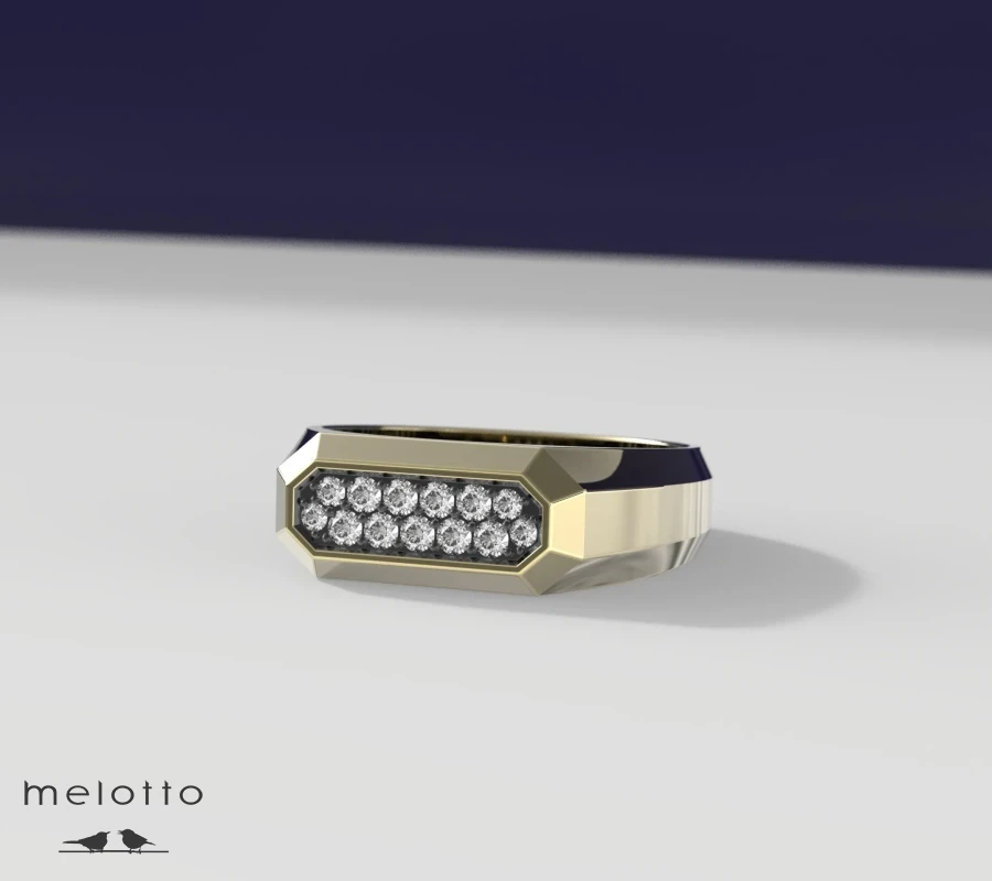 Стильное мужское кольцо с бриллиантами