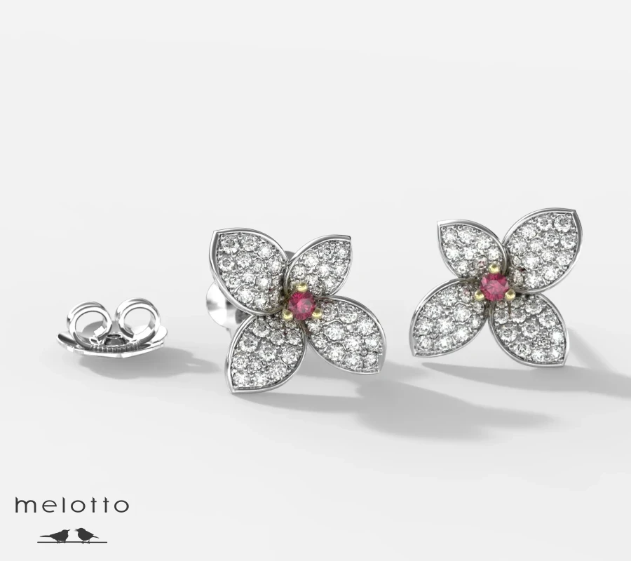 Сережки «Бриллиантовый подснежник»