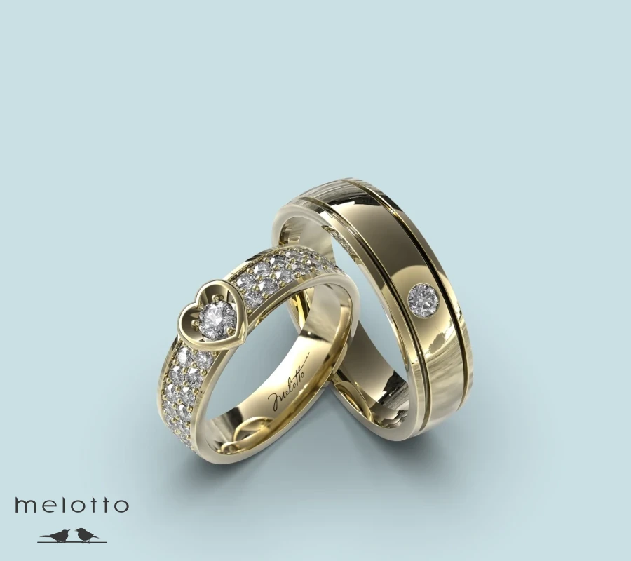 Обручальная пара с сердцем