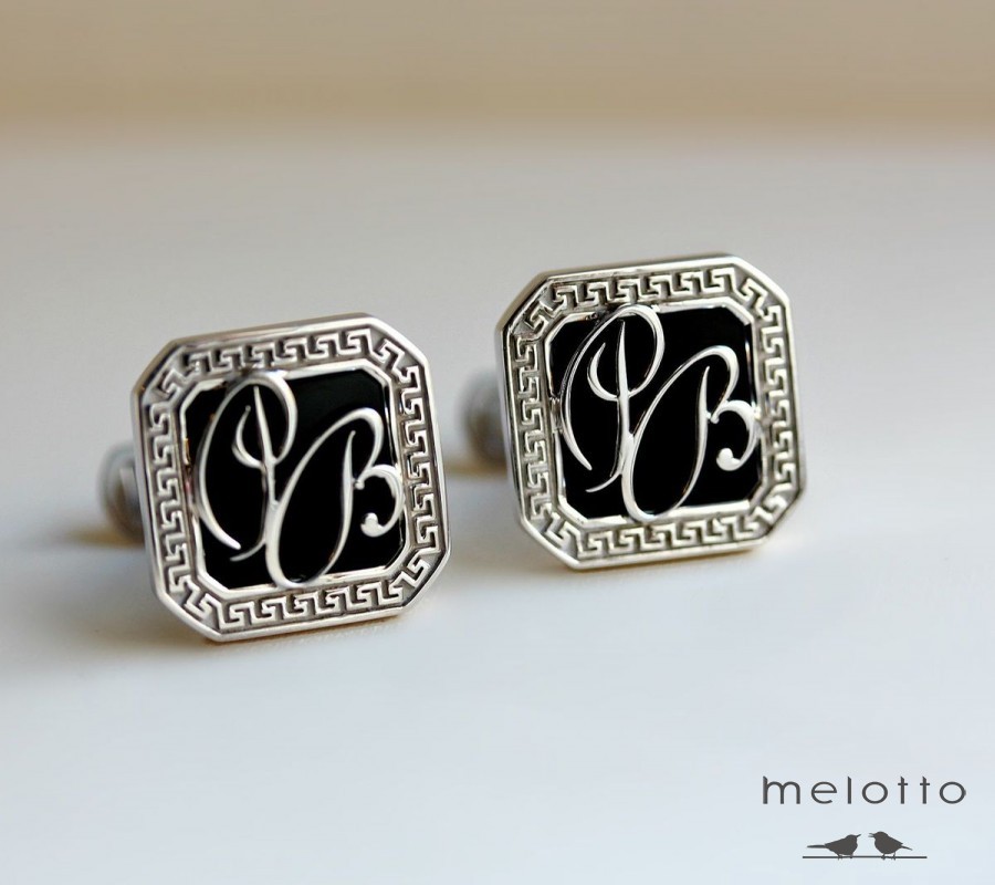 Запонки из серебра с инициалами