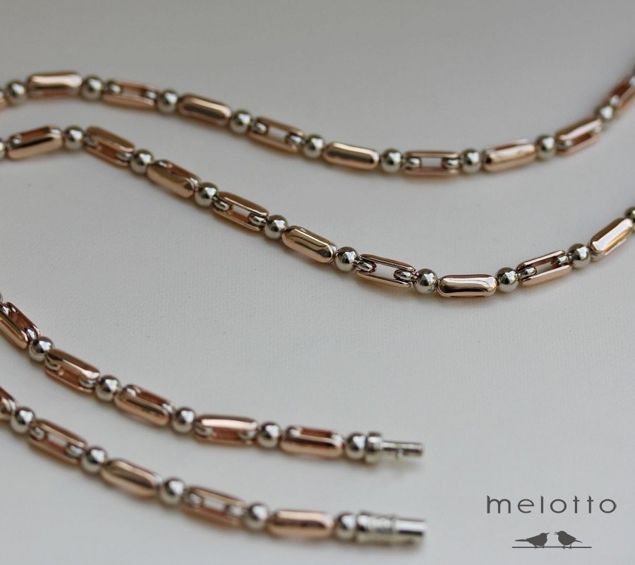 Мужская цепь Капля из комбинированного золота