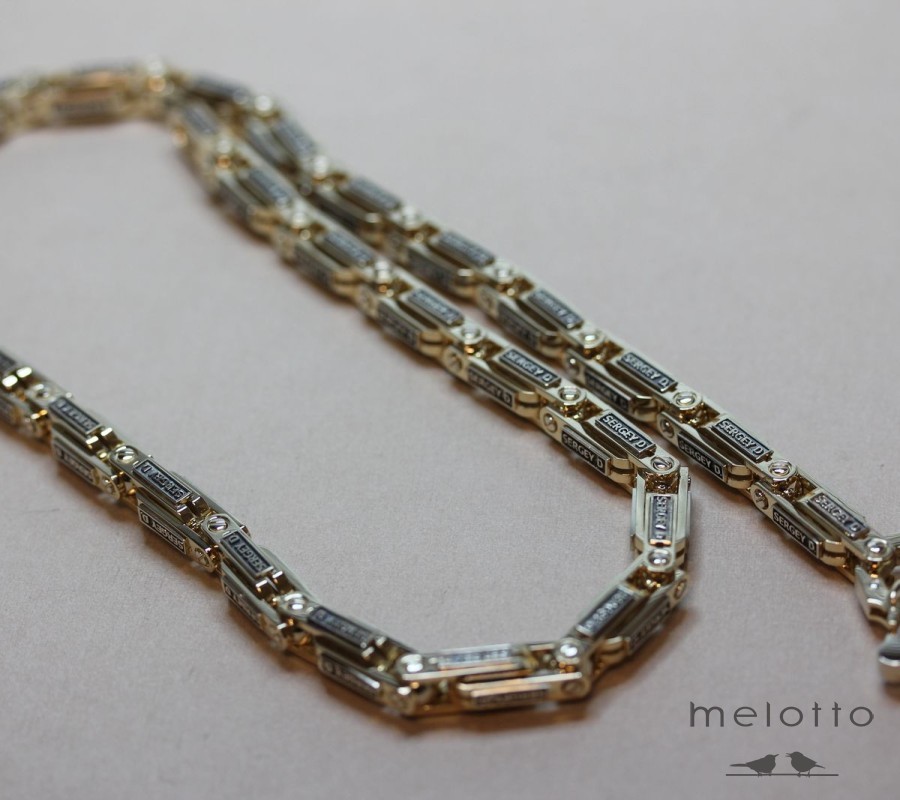 Массивная золотая именная цепь