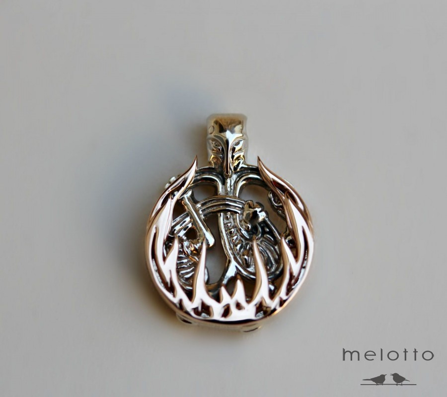 Кулон по эскизу заказчика из комбинированного золота