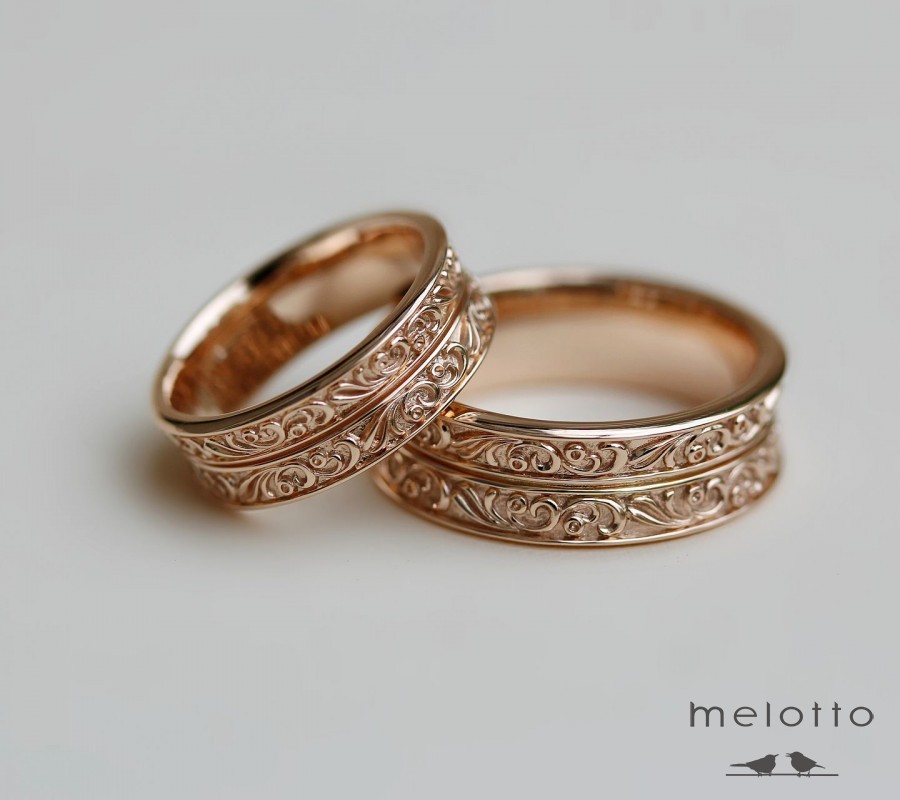 Винтажные обручальные кольца с узорами