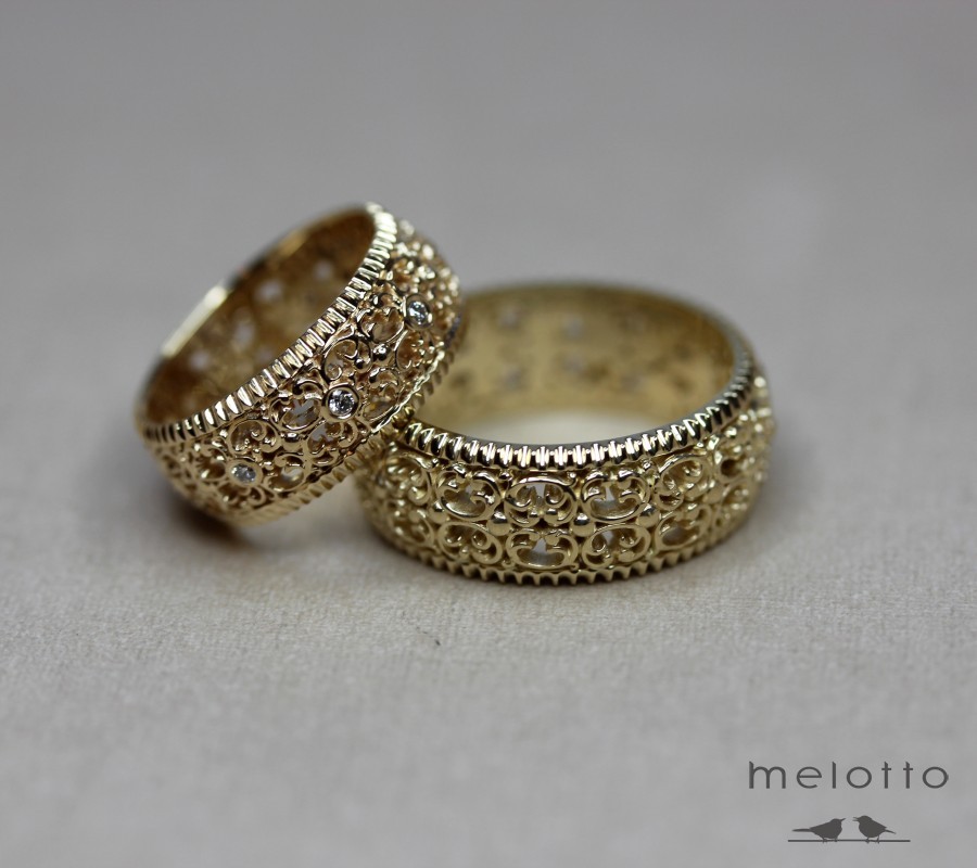 Винтажные парные обручальные кольца 