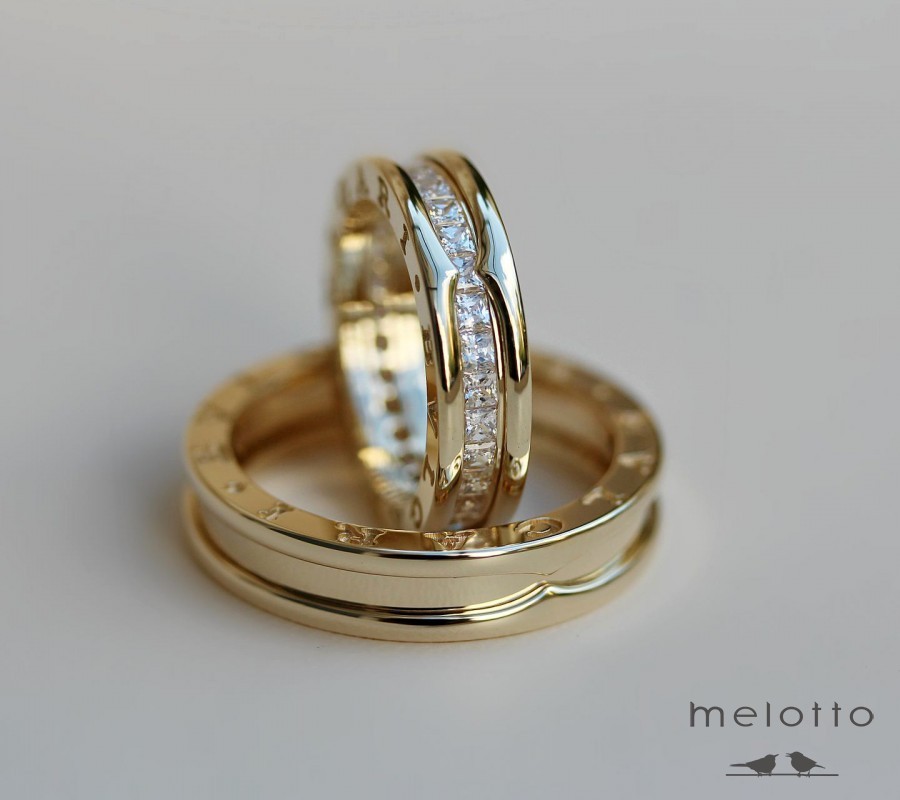 Обручальные кольца с бриллиантами огранки Принцесса.