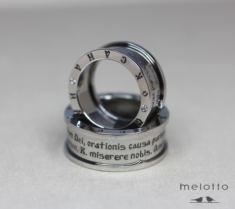 Зксклюзивные обручальные кольца в белом золоте