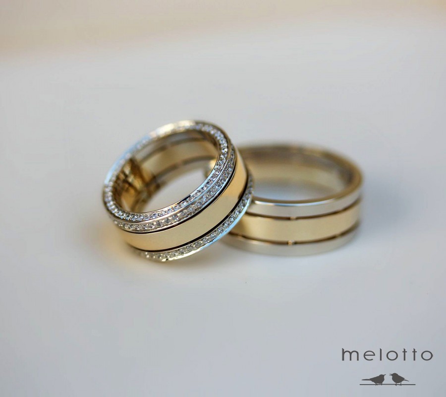 Обручальные кольца с бриллиантами в торце
