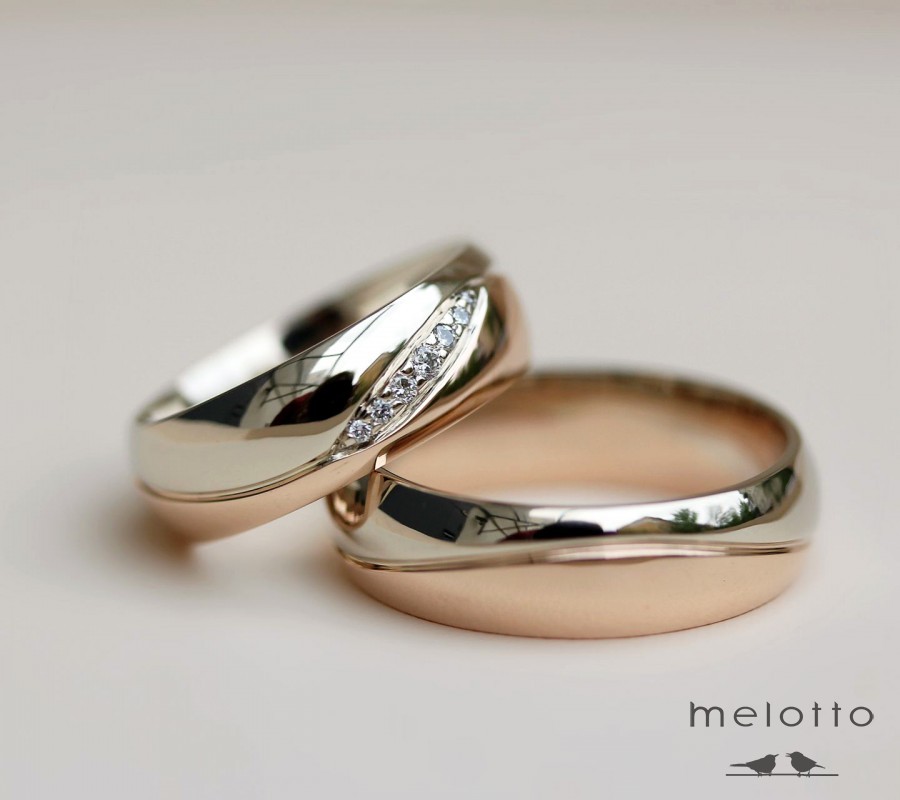 популярные двухцветные обручальные кольца